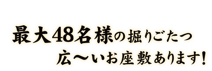 最大48名様の掘りごたつ